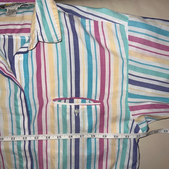 Diane Von Furstenberg Vintage Striped Button Up Quarter Sleeve 80’s Shirt Size M - Picture 9 of 10